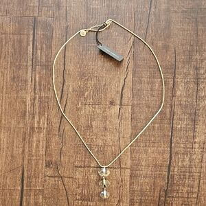 Vince Camuto Gold Necklace with Crystal Drops